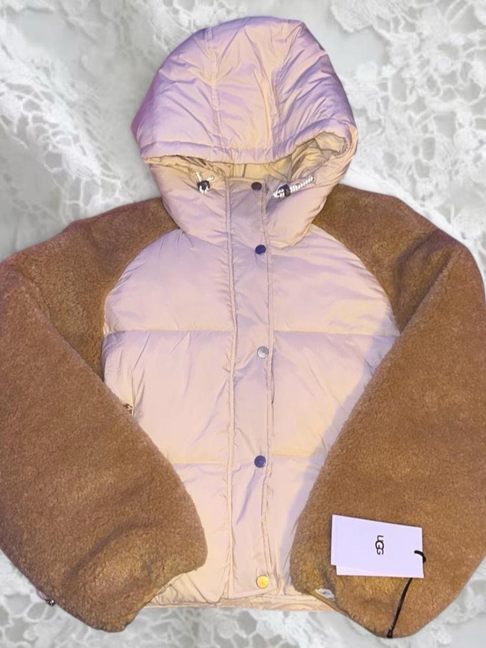 Mykah UGG Fleece Puffer Winter Jacket in Cream ⏳